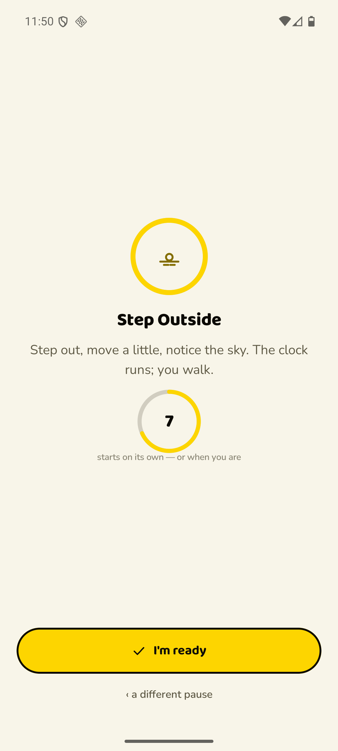 A pause's prep card explaining what the exercise will ask